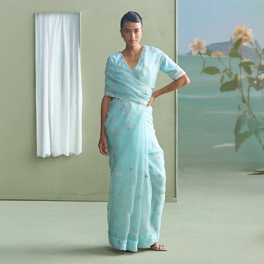 Turq Clara Saree
