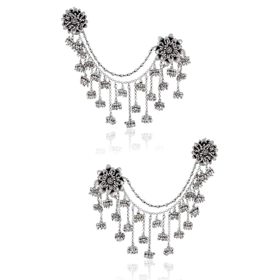 Silver Baahubali Devasena Earrings