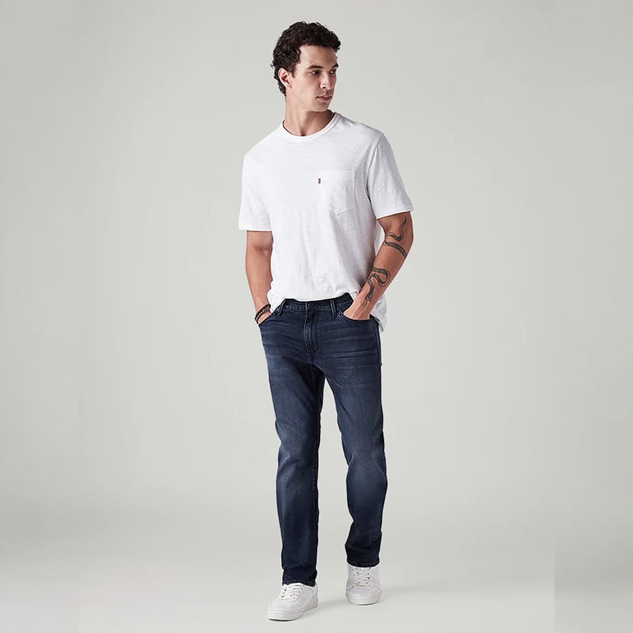 Men's 511 Dark Blue Slim Fit Mid Rise Redloop Jeans