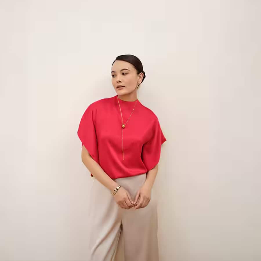 Rose Red Kaftan Top
