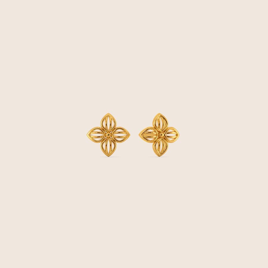 Woven Whispers Gold Earrings