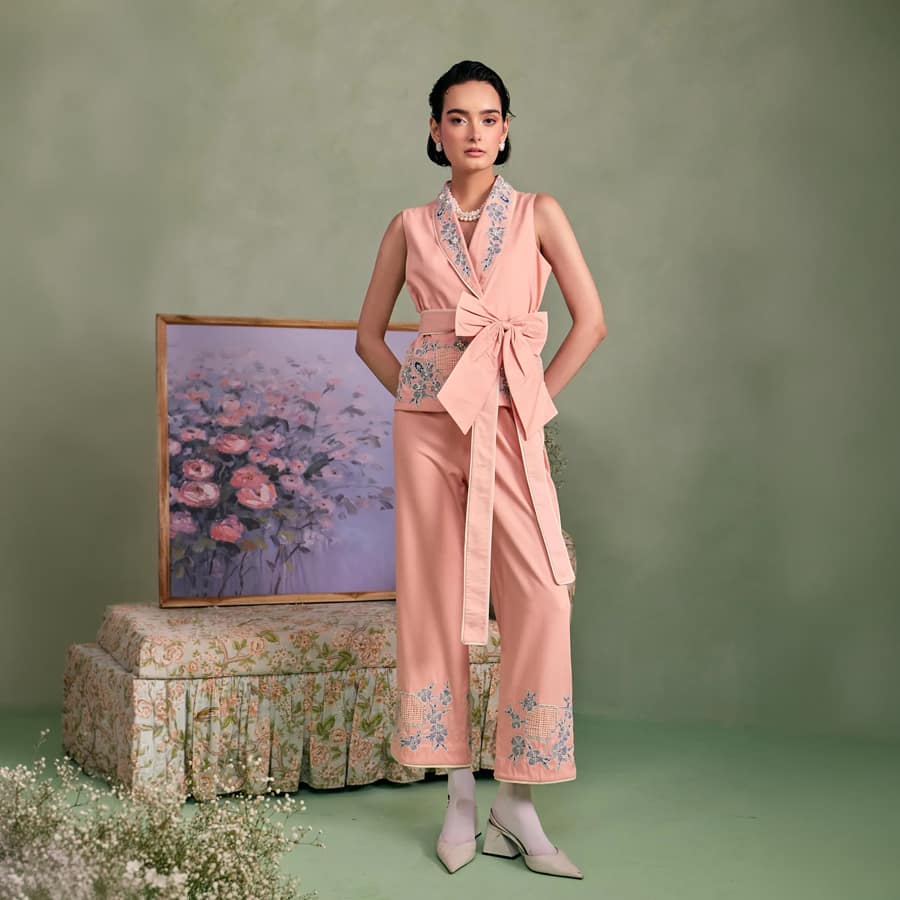 Blush Bloom Waistcoat Set