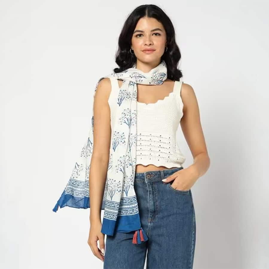 Women Floral Print Scarf