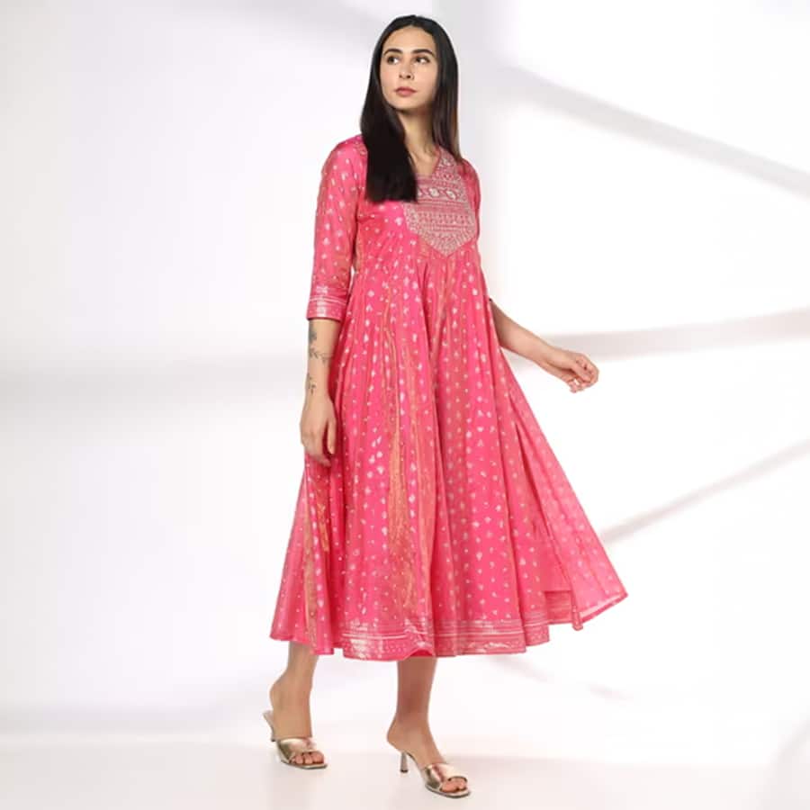 Women V-Neck Fit & Flare Classic Dress