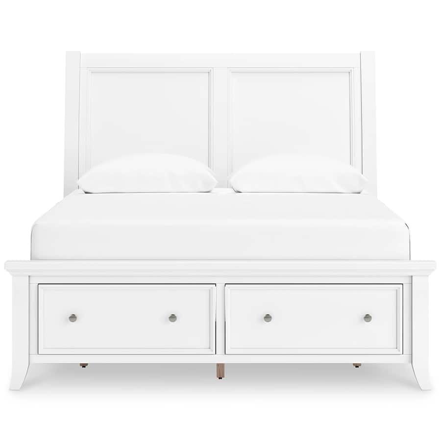 Trulani California King Sleigh Storage Bed - White