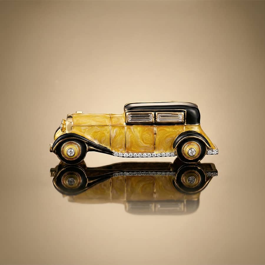 Amber Classic Lab Diamond Brooch