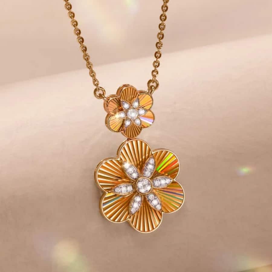 Spectrum Petals Diamond Pendant with Chain