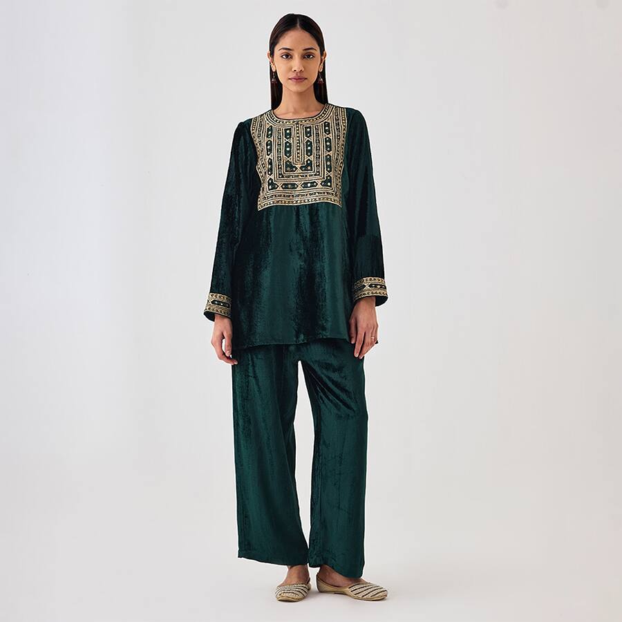 Green velvet Trouser
