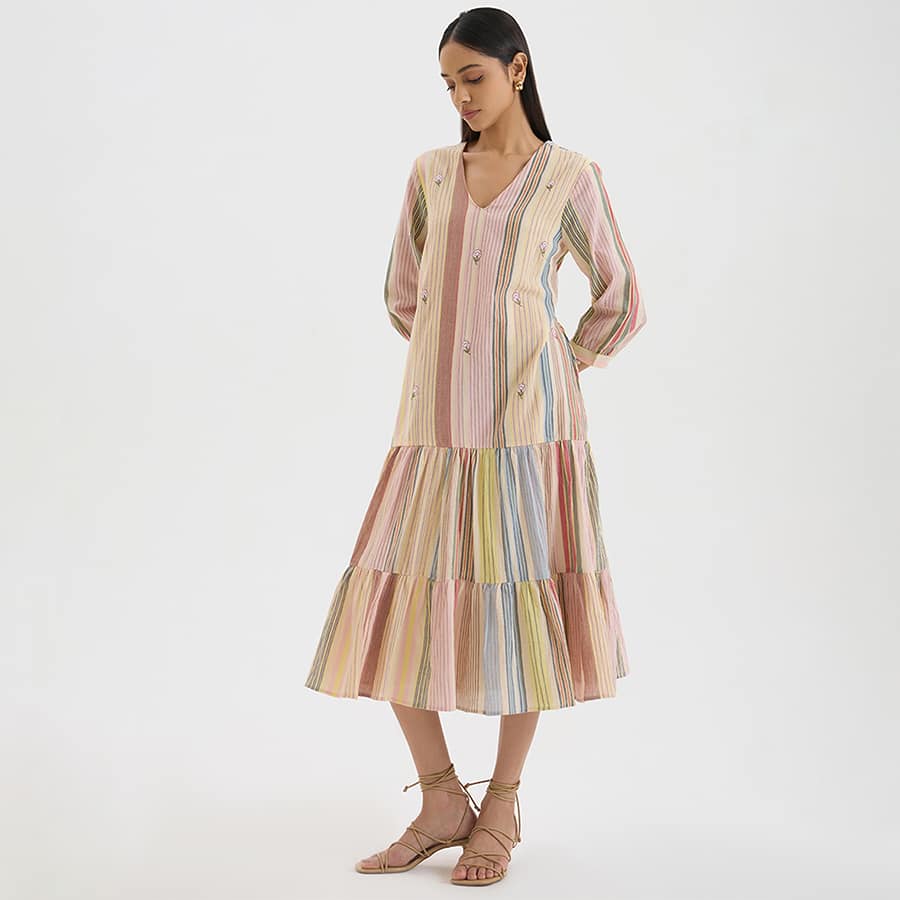 Striped Tiered Dress