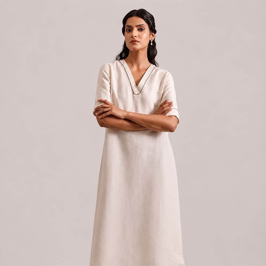 Mosaic Embroidered Kurta Dress