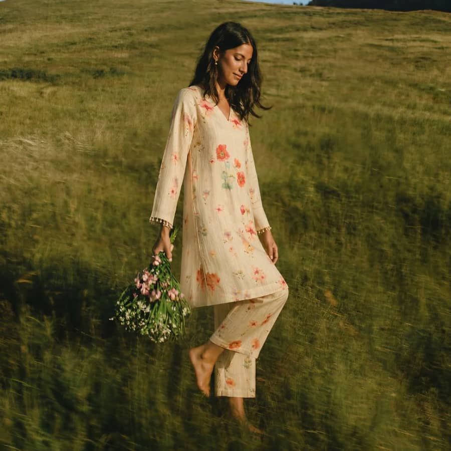 Phool Baag Co-ord Set-Ivory