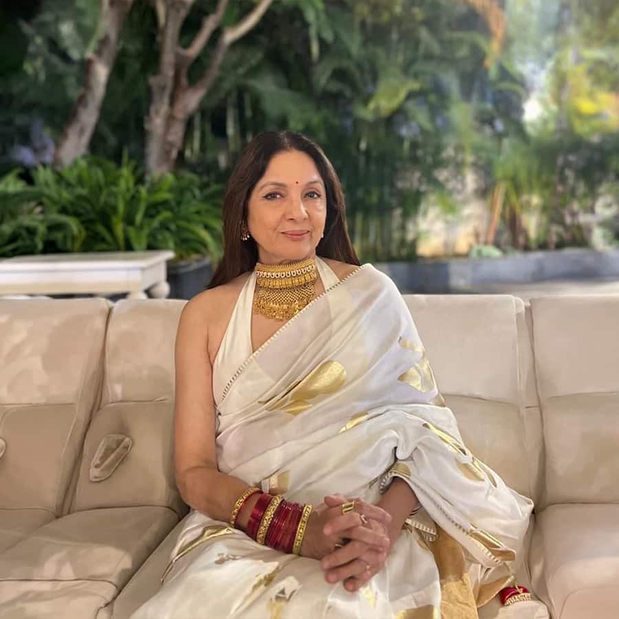Ivory Ganesh Saree