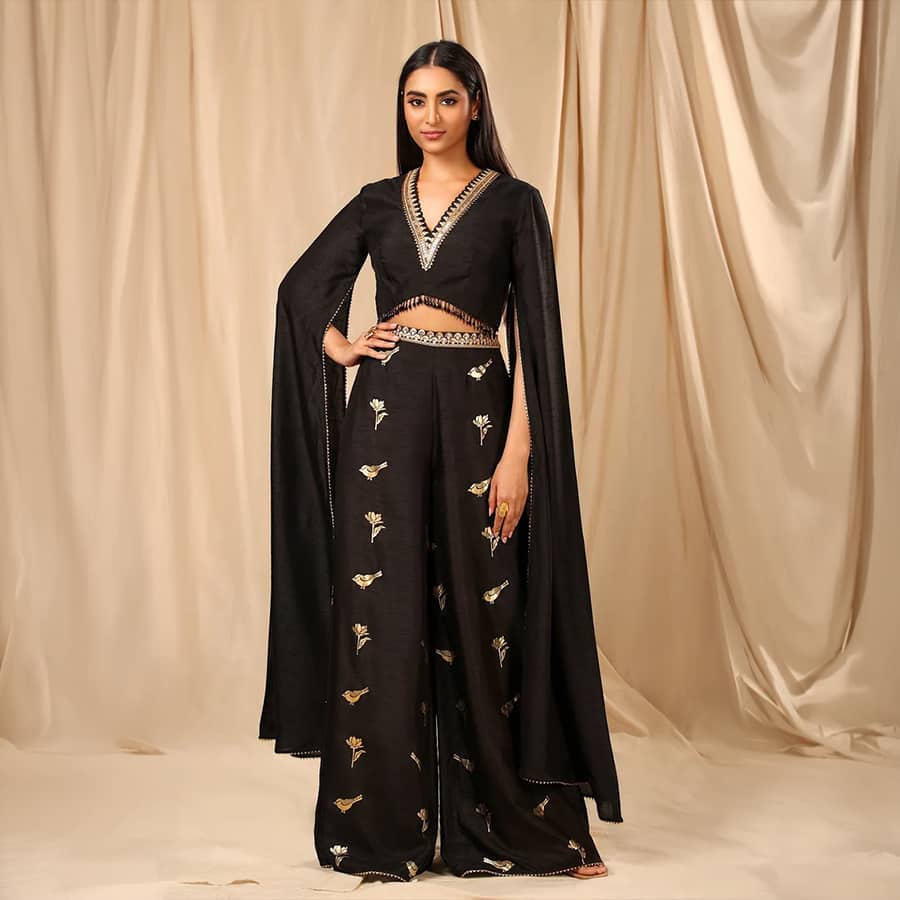 Black Vintage Fiona Palazzo Set