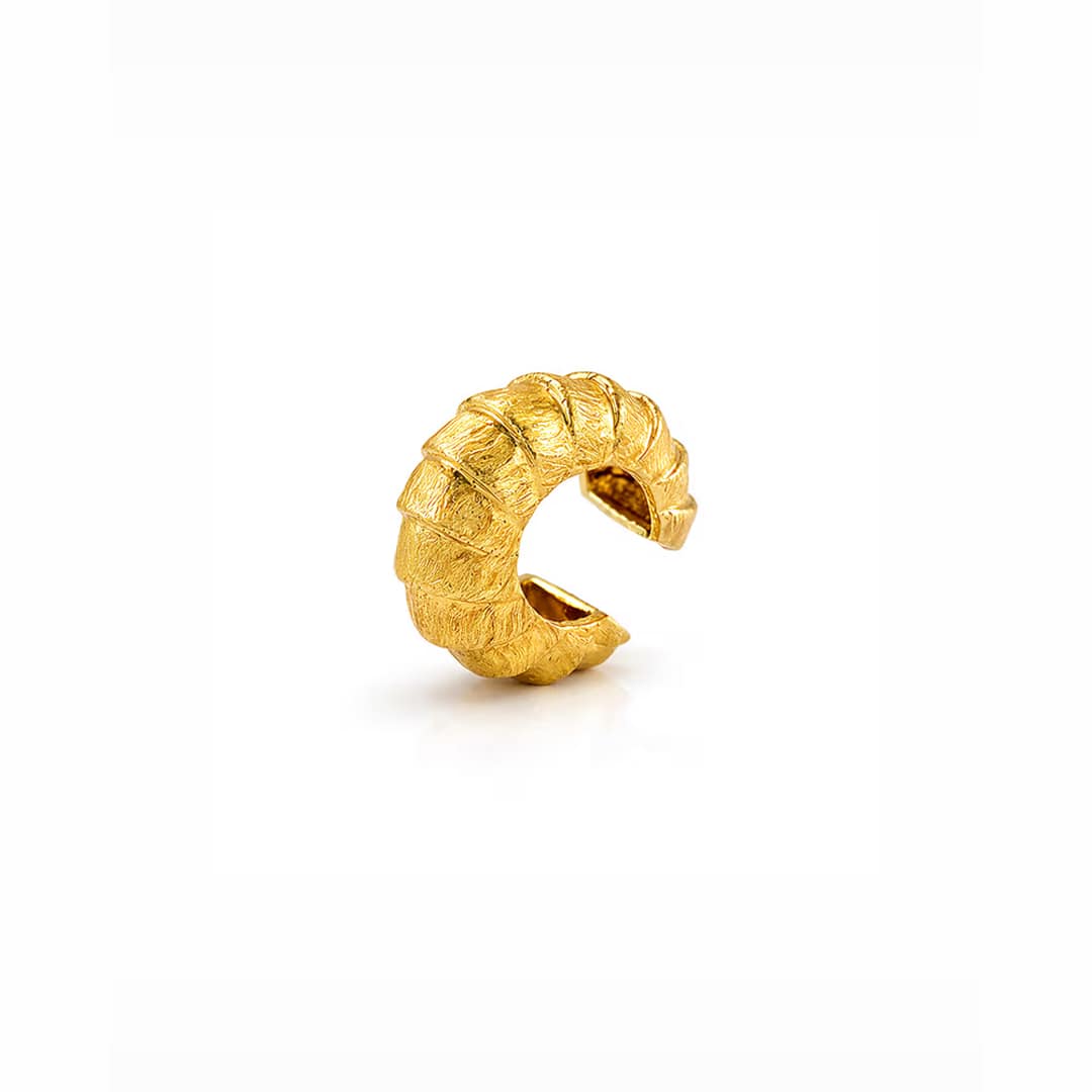 Gold Plated Handcrafted Silver Ear Cuff