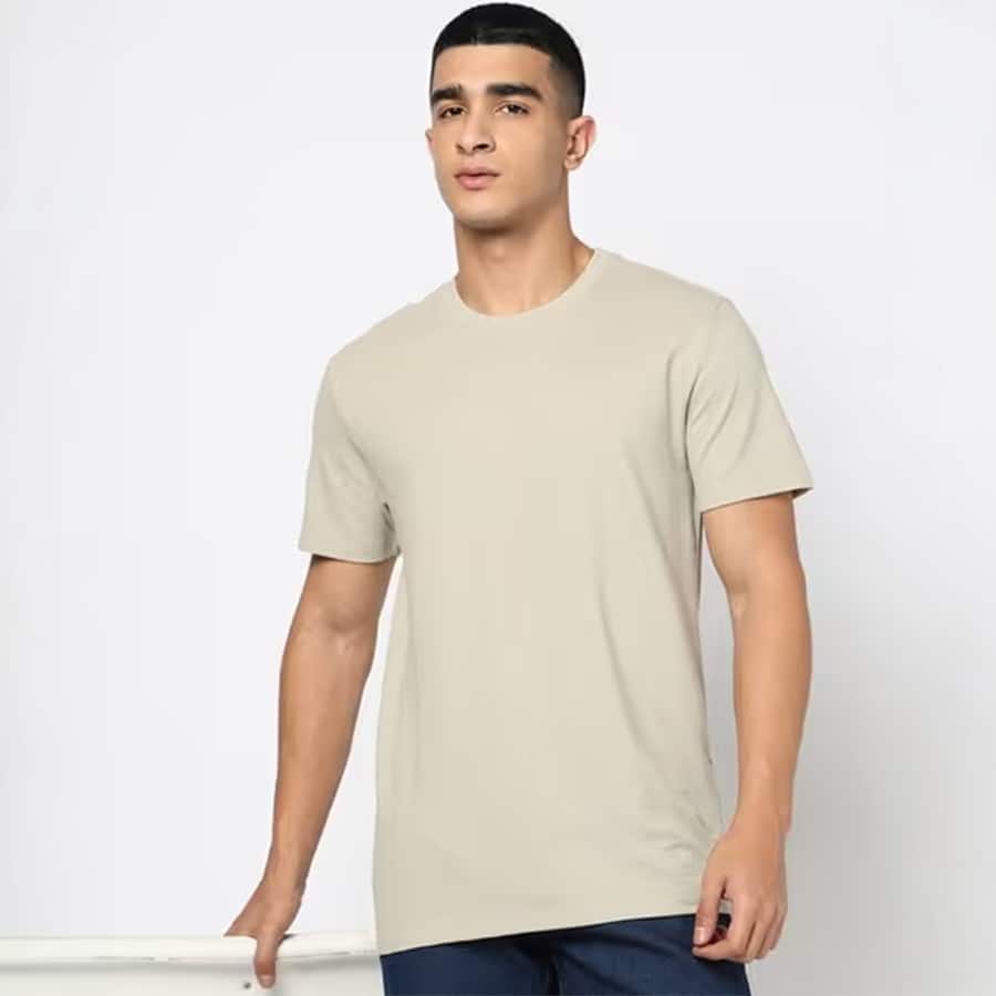 Men Patterned Regular Fit Crew Neck T Shirt