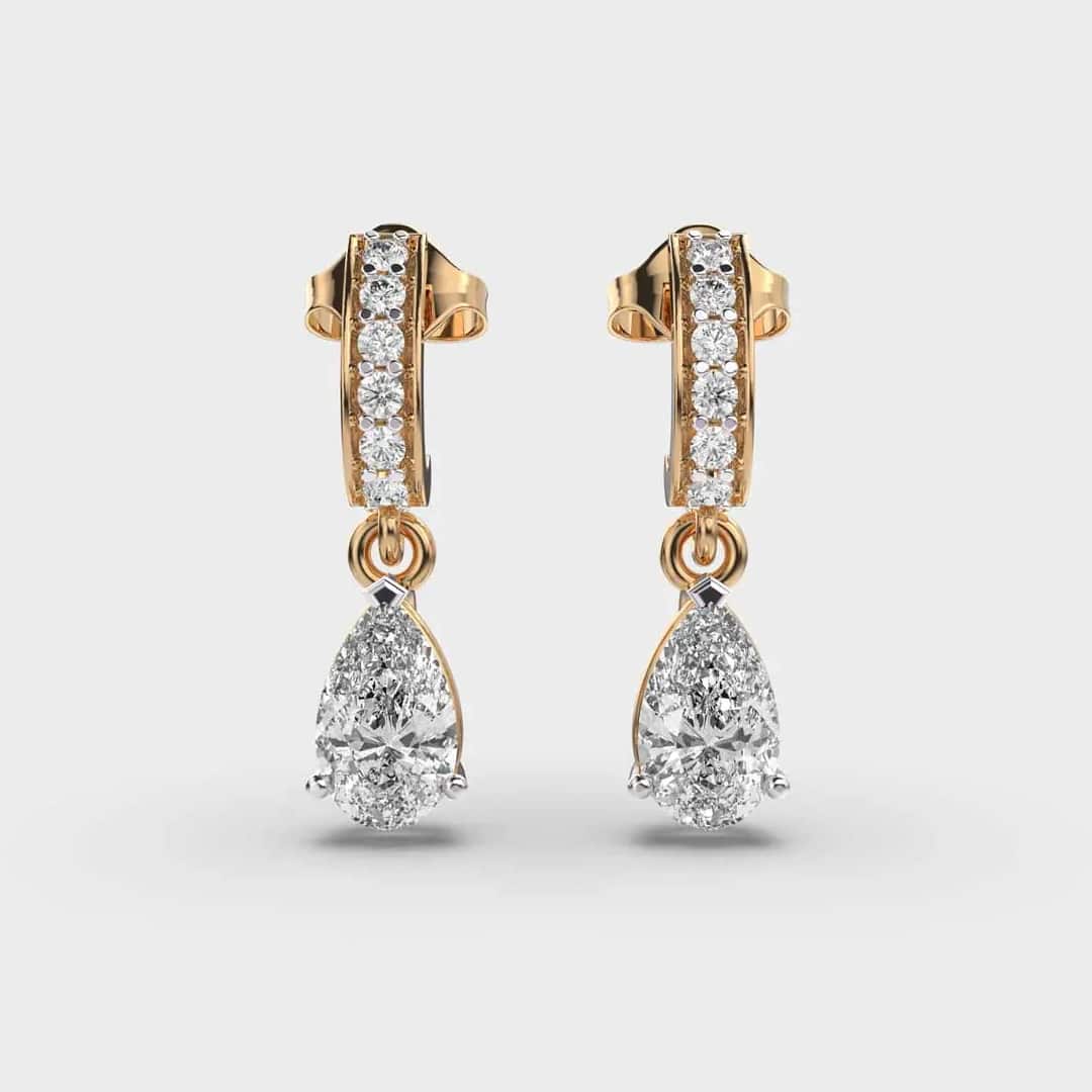 Classic Hanging Pear Diamond Drop Earrings