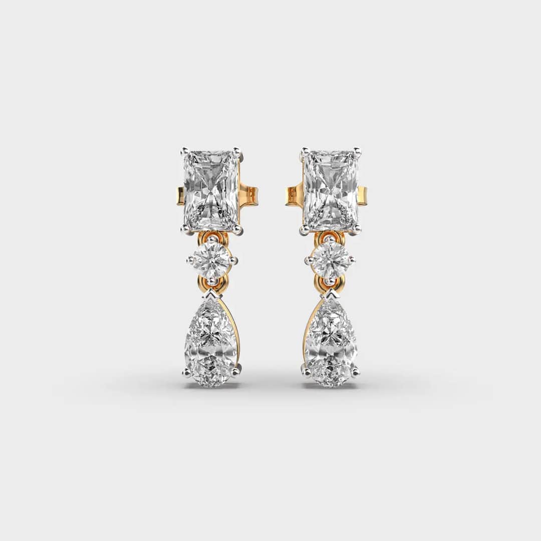 Minimal Wonder Pear Diamond Drop Earrings