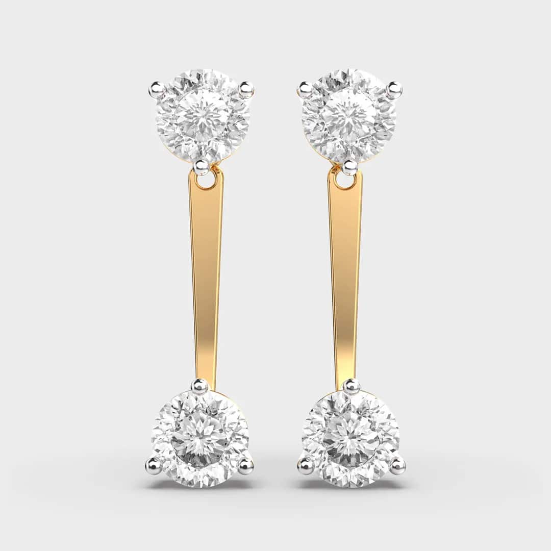 Dropping Glamour Padma Cut Diamond Earrings
