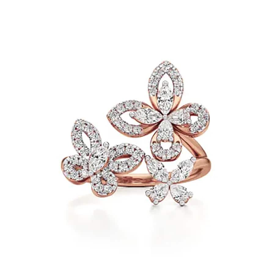 Beauty & The Butterfly Pear+Marquise Diamond Ring 0.78 Carat