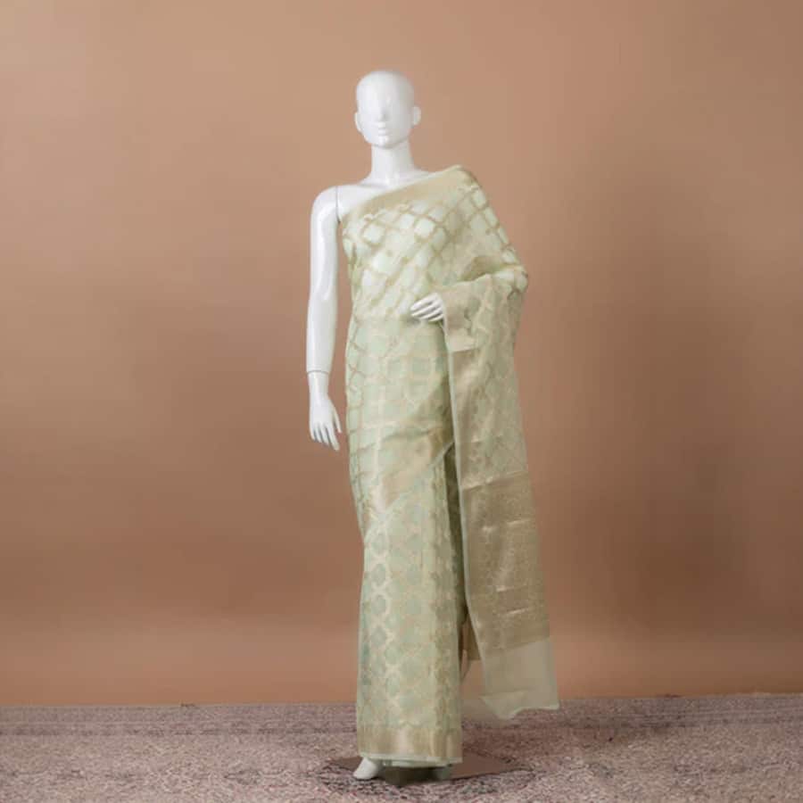 Kanak Banarasi Kota Silk – fern green
