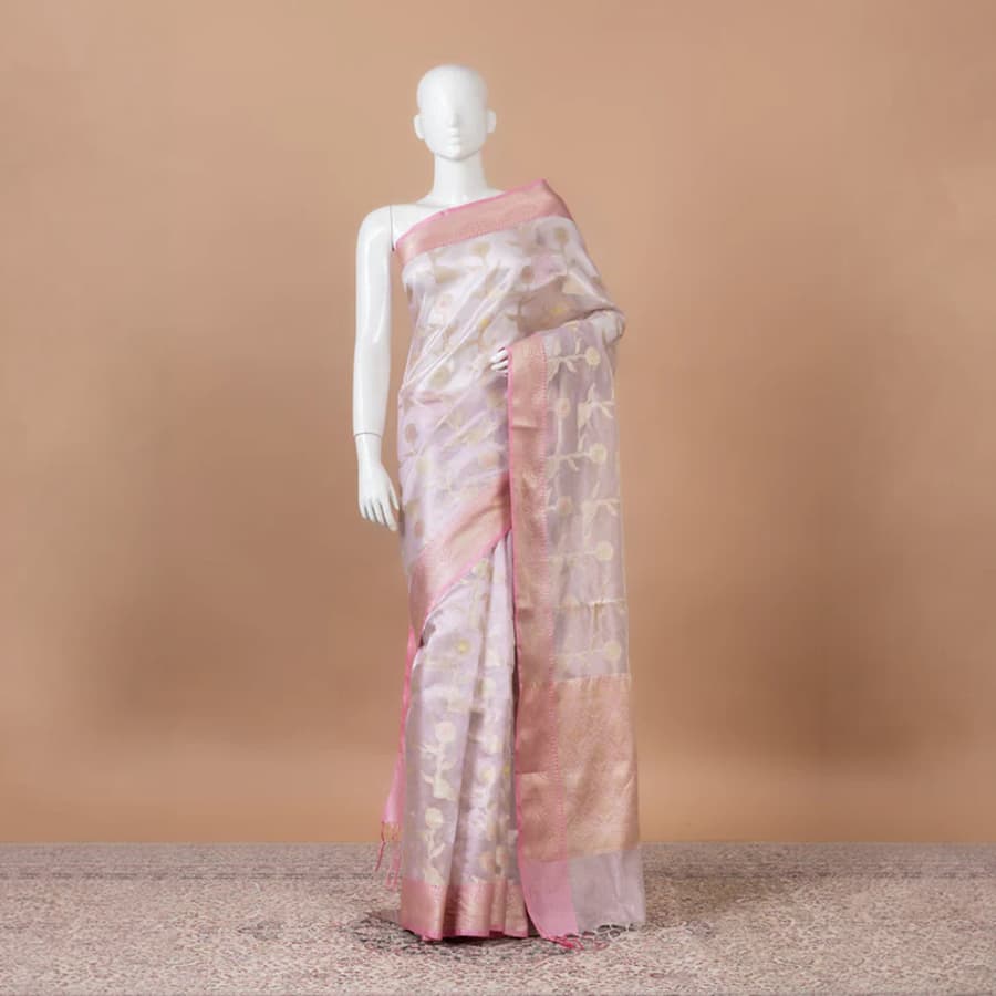 Kanak Banarasi Tissue Silk – pink organza