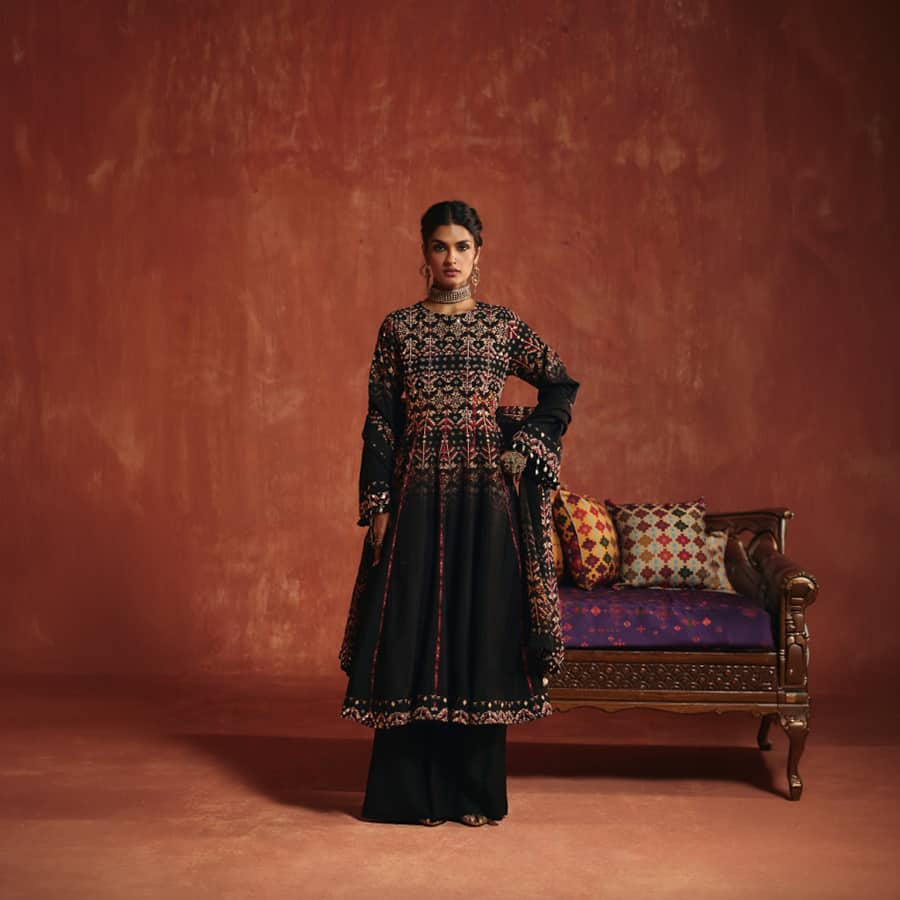 Black Silk Palazzo Set