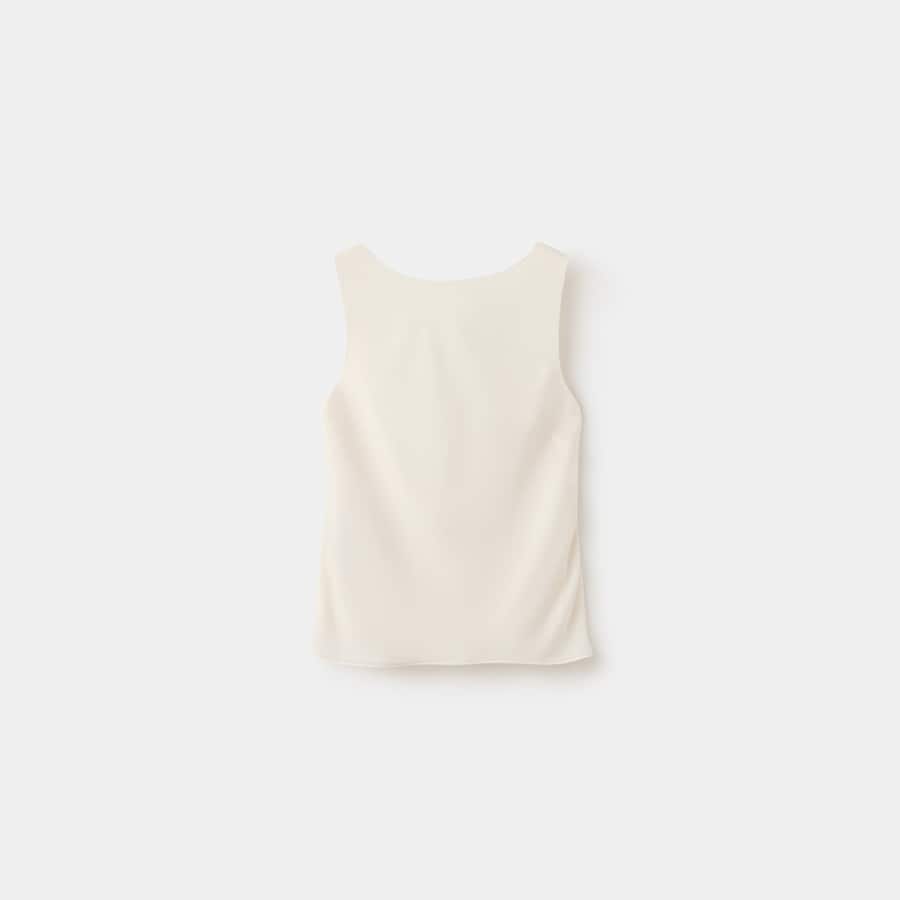 Satin top with draped back