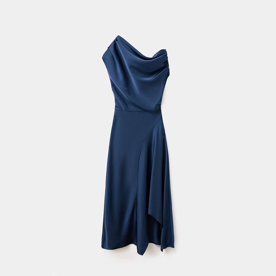 Asymmetrical satin dress