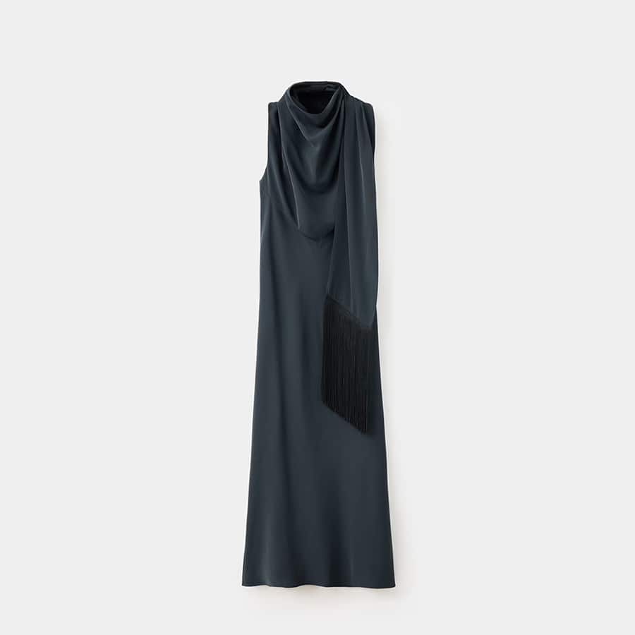 Draped neck dress