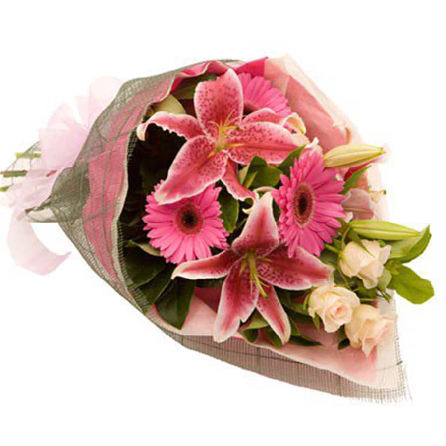 Lilies, roses, gerbera bunch