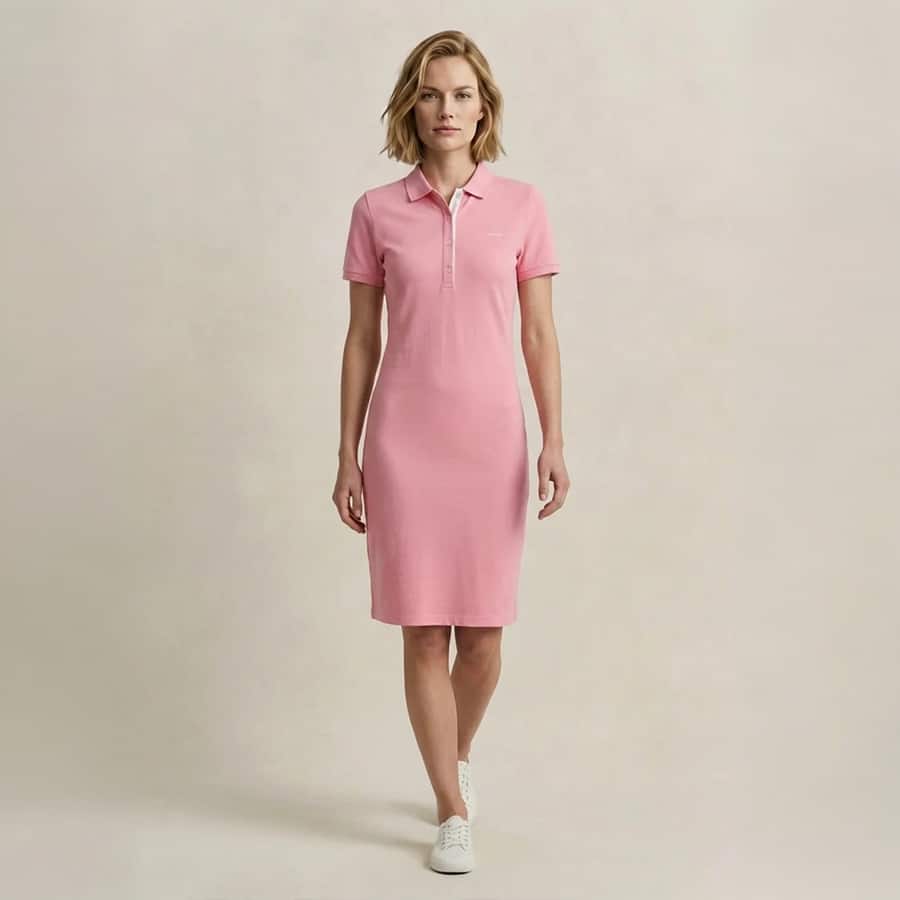 women pink solid stretchable slim fit dress