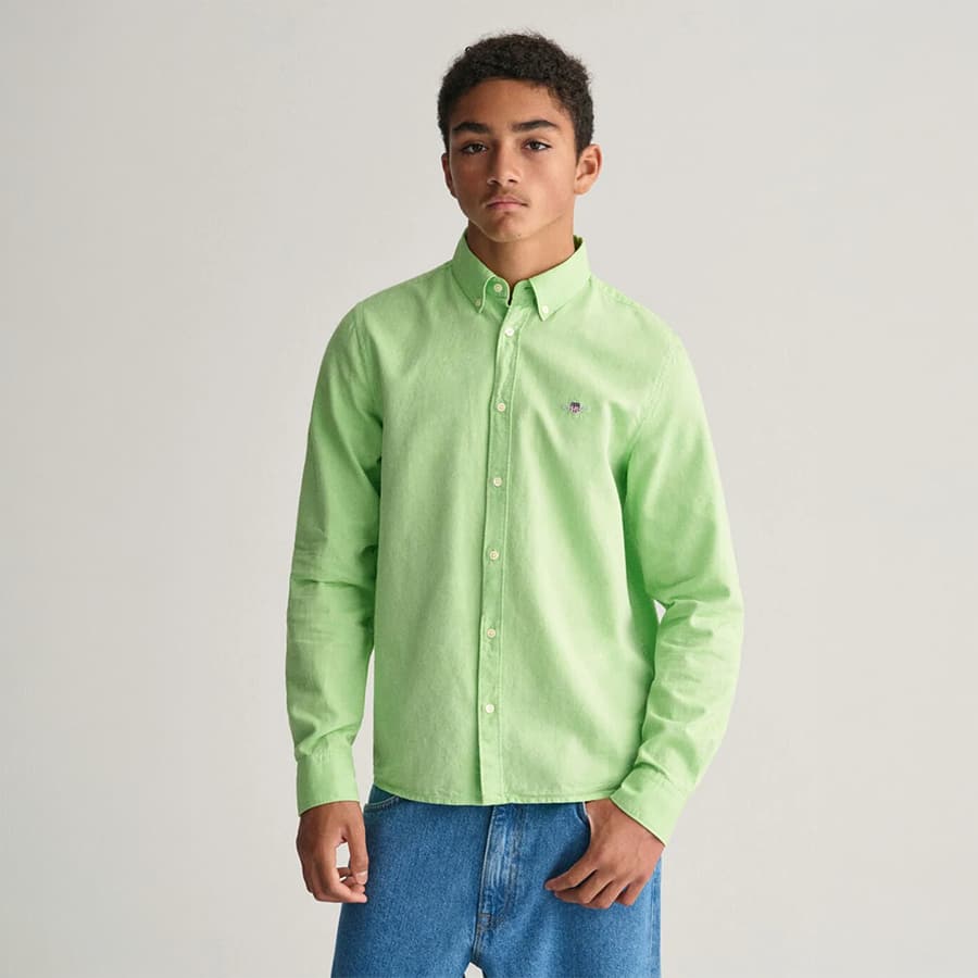 kids green fashion regular fit shirt
