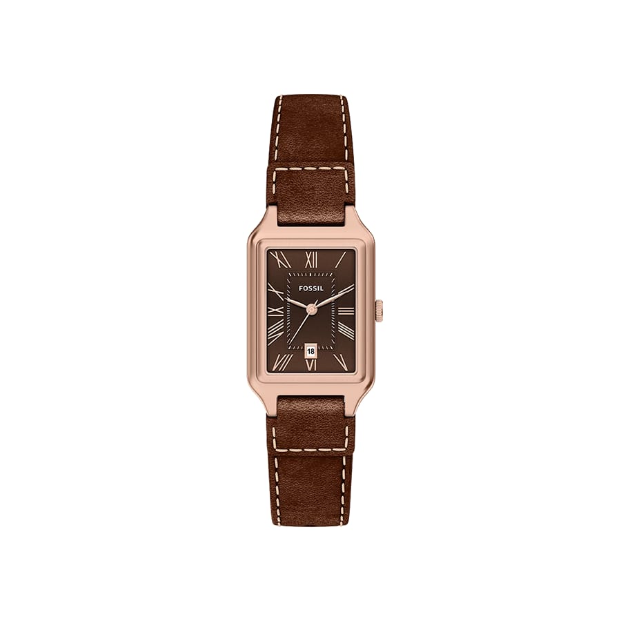 Raquel Three Hand Date Brown Leather Watch