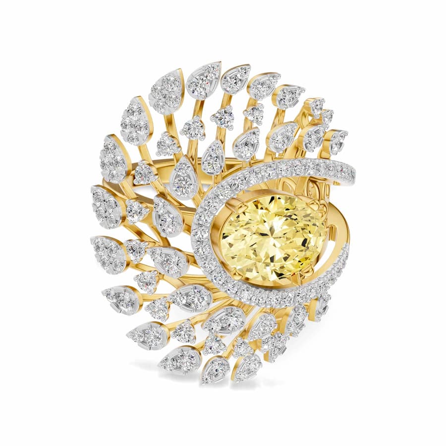 Kavarci Diamond Gemstone Ring