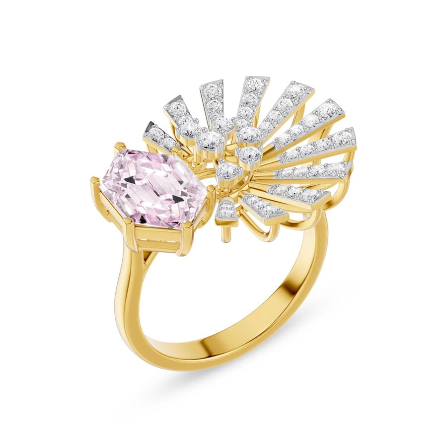 Opaline Gemstone Diamond Ring