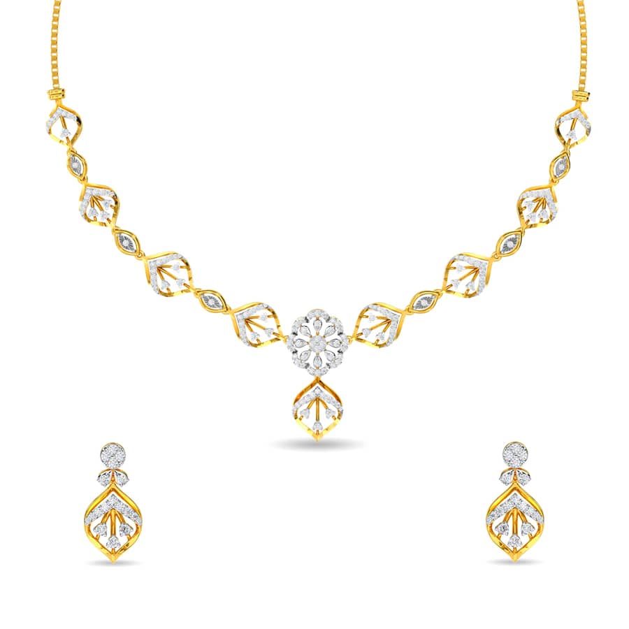 Endless Floral Diamond Necklace Set