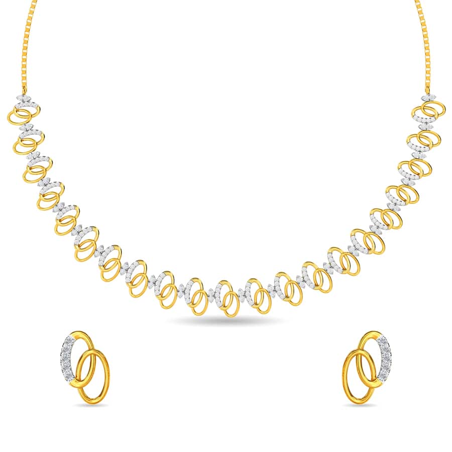 Ovalia Grace Diamond Necklace Set