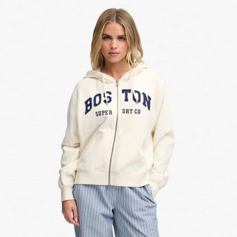 ATHLETIC ESSENTIAL RELAXED CROP ZIPHOOD
