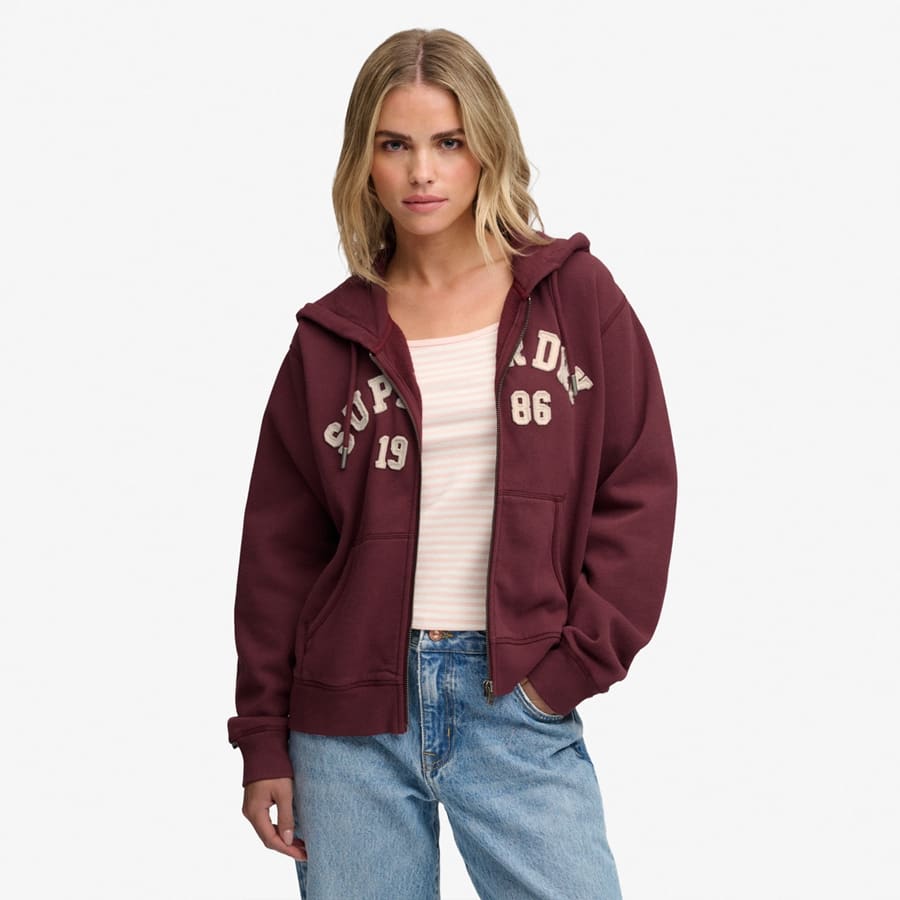 ATHLETIC ESSENTIAL RELAXED CROP ZIPHOOD