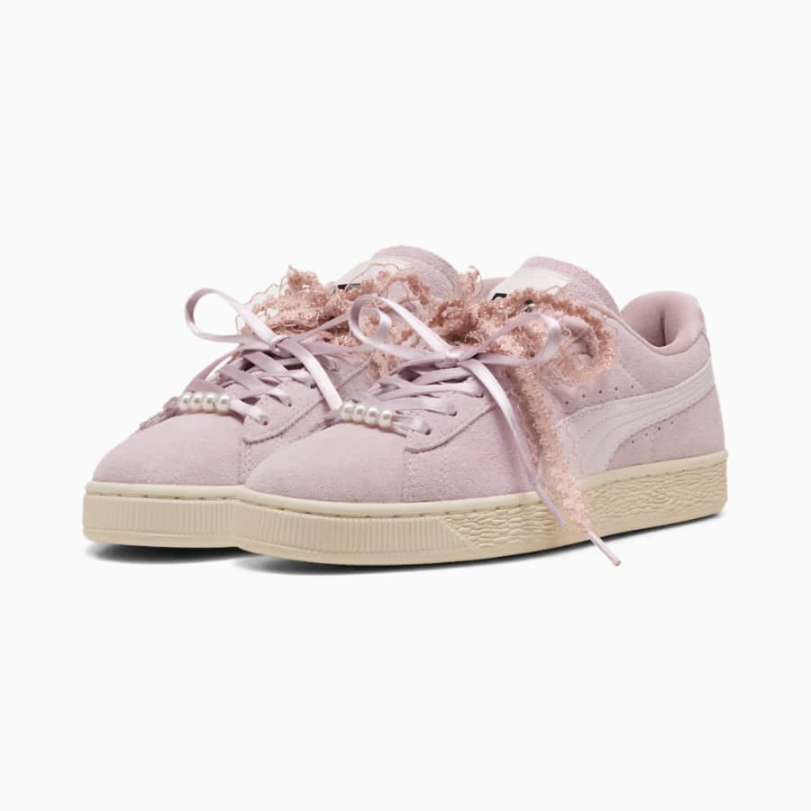 Suede Bloom Women's Sneakers - Misty Pink-Powder Pink