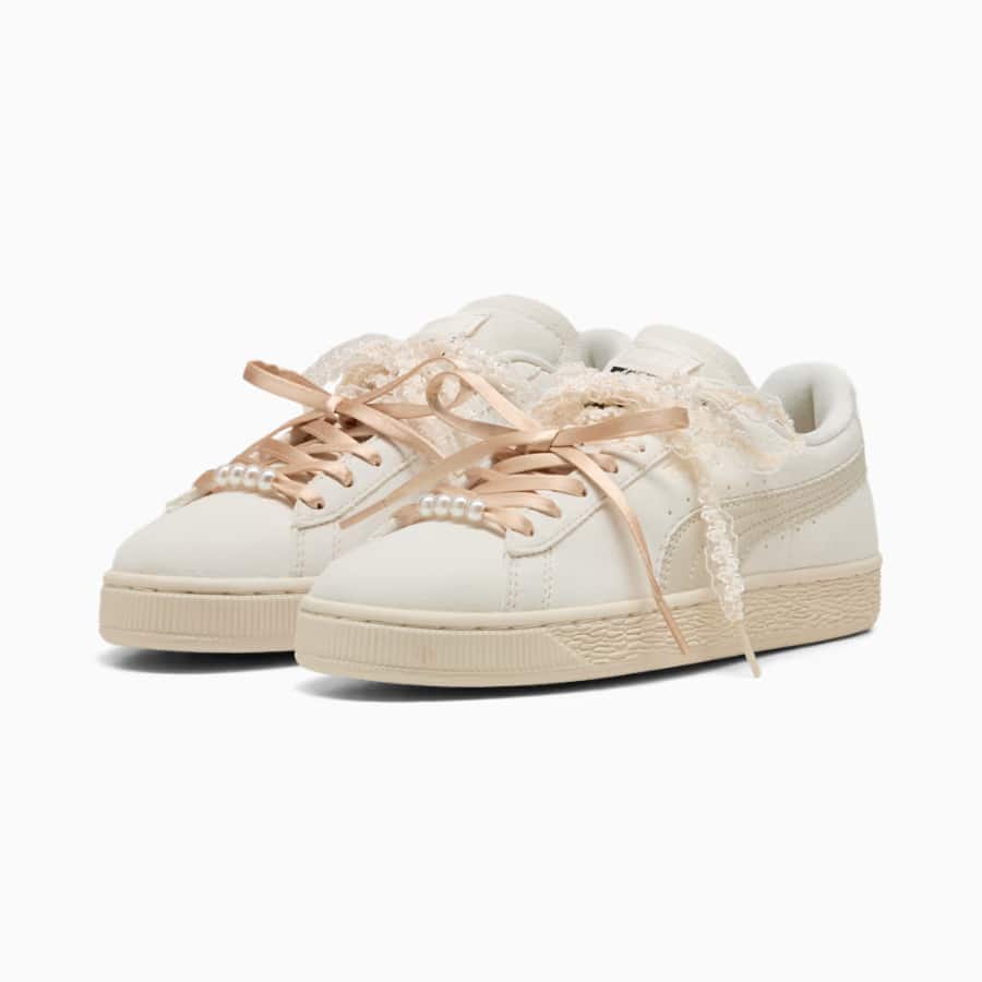 Suede Bloom Women's Sneakers - Frosted Ivory-Silver Fog