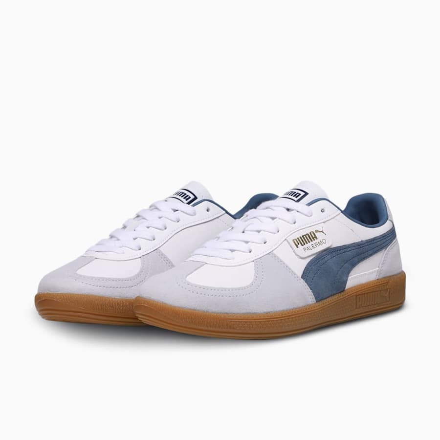 Palermo Leather Sneakers - White-Dark Indigo