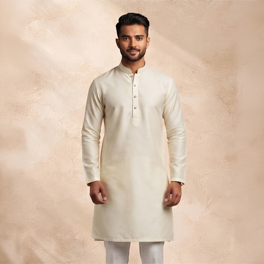 MLS PLAIN KURTA PAJAMA 2PCS