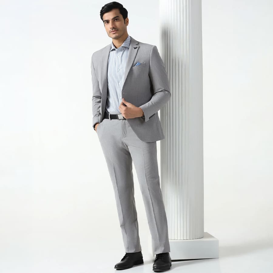 Must Haves Grey Two Piece Solid Suit - Jerret