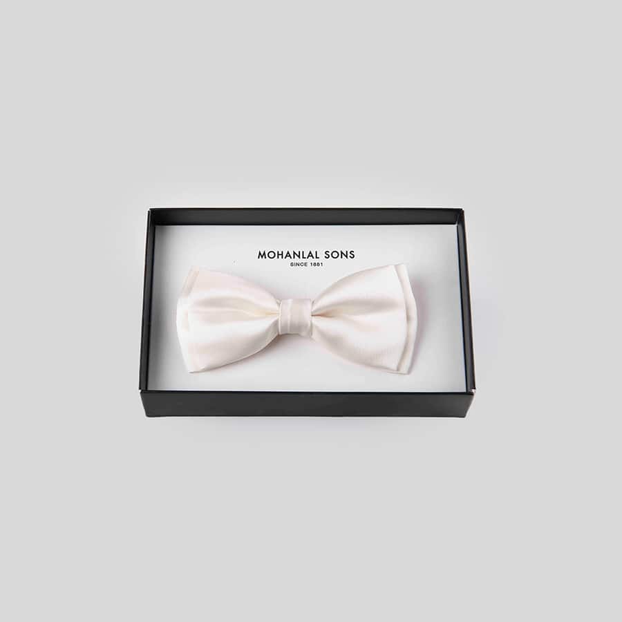 MLS Cream Solid Bow Tie