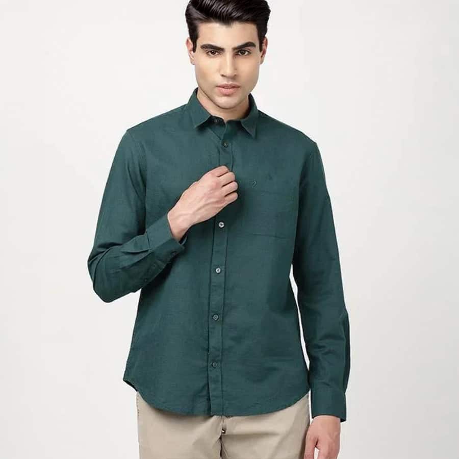 Men's Solid Full Sleeves Cotton Blend Shirt