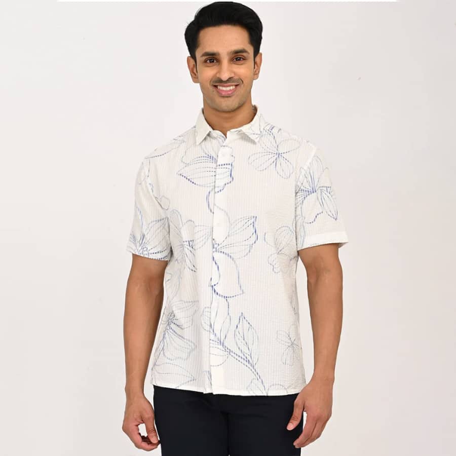 Men's Printed Half Sleeves Cotton Shirt
