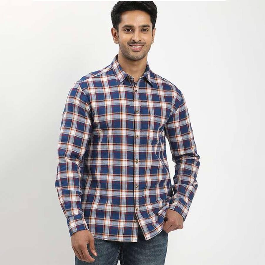 Men's Check Full Sleeves Cotton Shirt