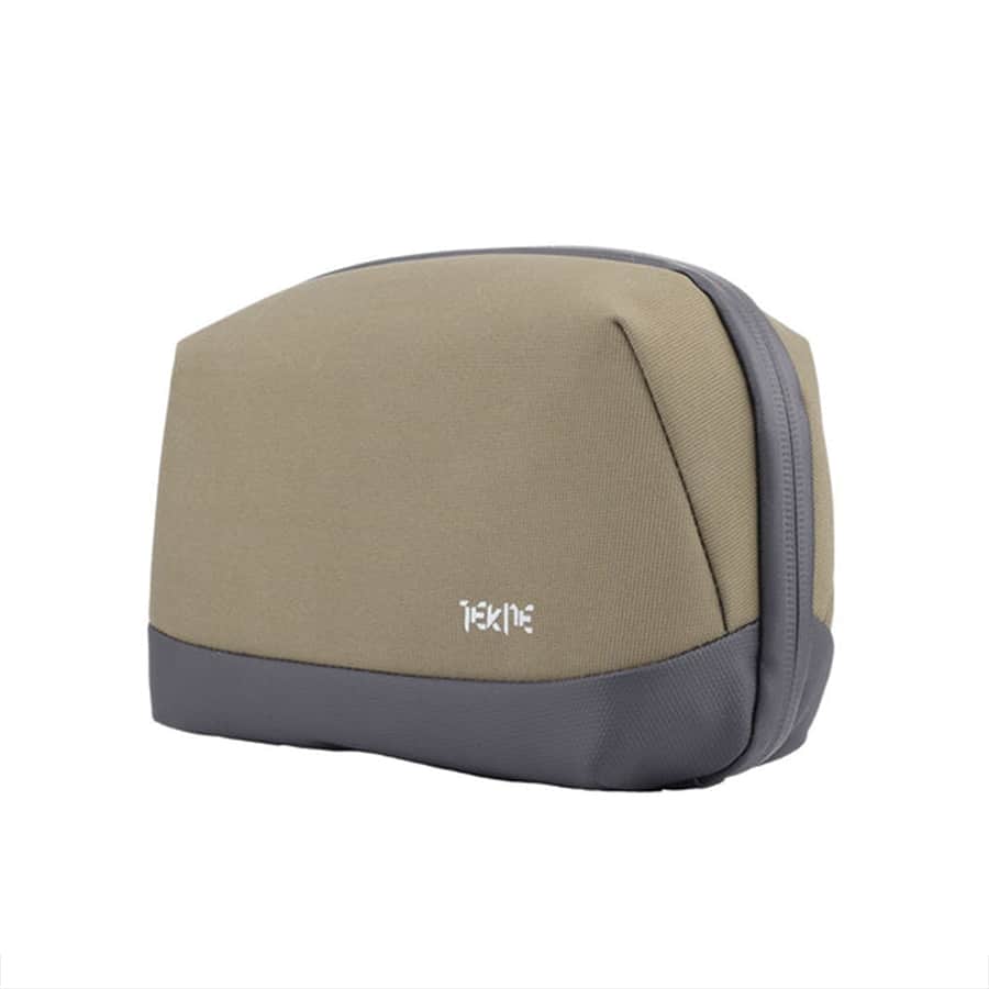 TEKNE Gadget Organiser _Water-Resistant Tech Pouch with Multiple Compartments _Olive Green _Travel-Friendly