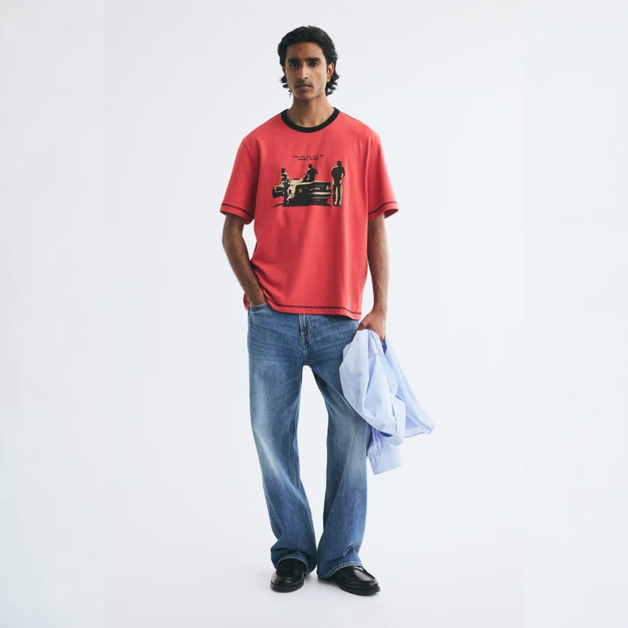Regular Fit Printed T-shirt (red)
